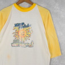 画像1: 70's "KEEP SMILIN" ラメプリントラグランTシャツ L (1)