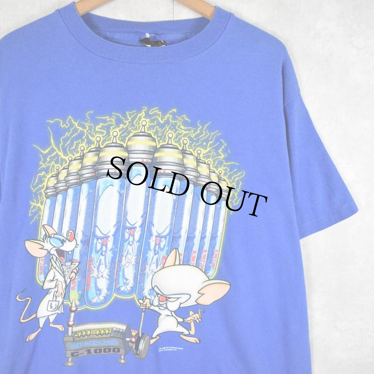 画像1: 90's WARNER BROS USA製 "Pinky and the Brain" キャラクタープリントTシャツ L (1)