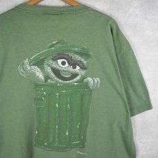 画像1: 90's SESAME STREET USA製 "OSCAR" キャラクターパロディプリントTシャツ XL (1)