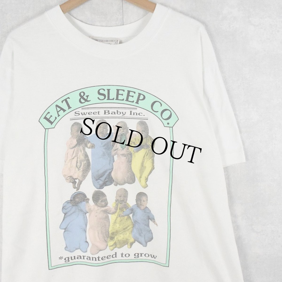 画像1: USA製 "EAT & SLEEP CO." 赤ちゃんフォトプリントTシャツ S (1)