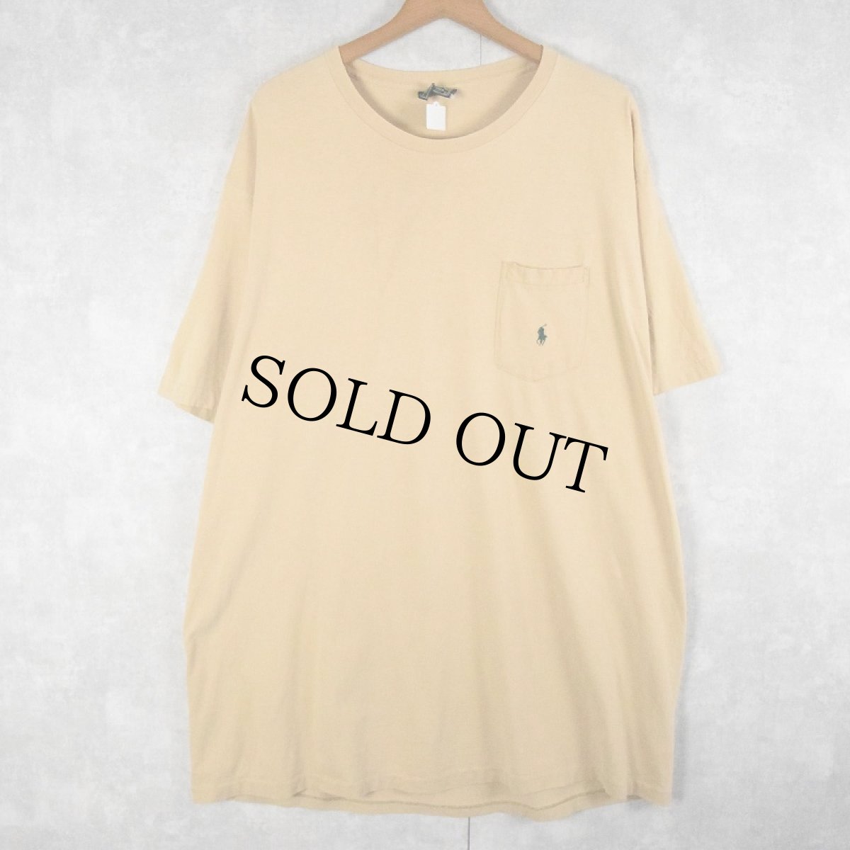 画像1: 80〜90's Ralph Lauren POLO COUNTRY USA製 ロゴ刺繍 ポケットTシャツ XL (1)
