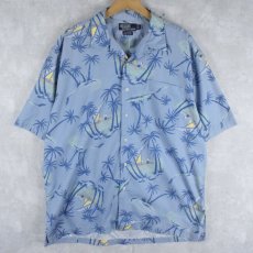 画像1: POLO Ralph Lauren "CLAYTON" オールオーバーパターン コットンアロハシャツ L (1)