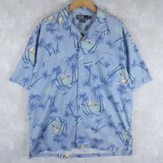 画像1: POLO Ralph Lauren "CLAYTON" オールオーバーパターン コットンアロハシャツ L  (1)