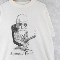 画像1: 90's LARGELY LITERARY "Sigmund Freud" 心理学者イラストTシャツ XL (1)