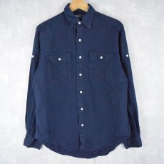 画像1: POLO Ralph Lauren リネンシャツ S (1)