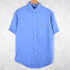 画像1: Ralph Lauren "CUSTOM FIT" シルクリネン ボタンダウンシャツ M (1)