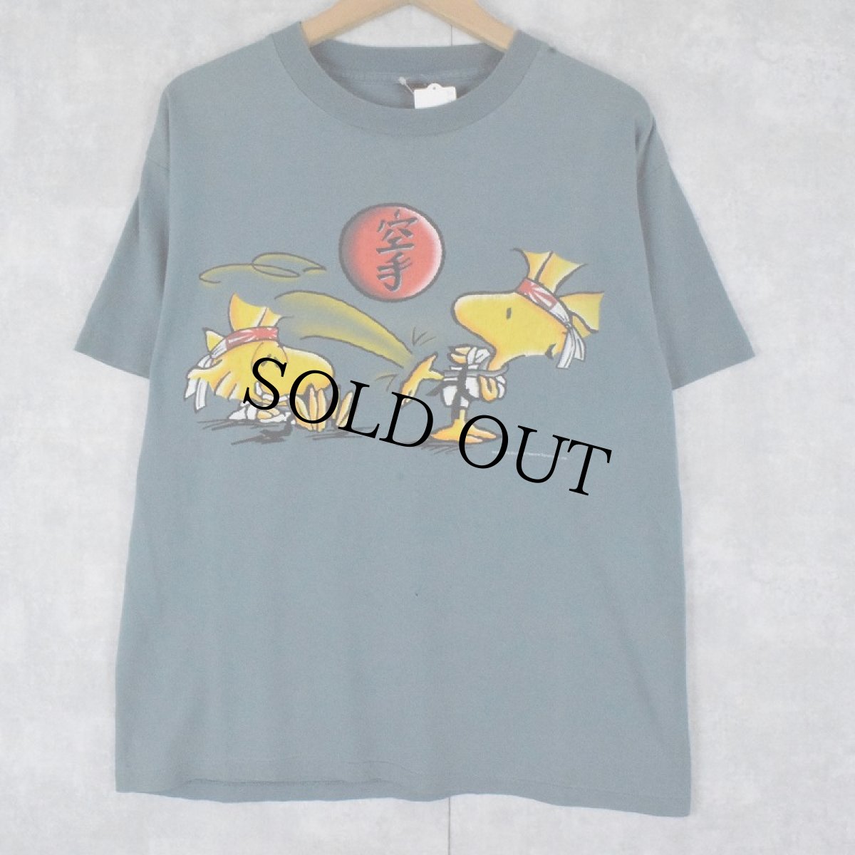 画像1: 90's PEANUTS WOODSTOCK USA製 "空手" キャラクターTシャツ M (1)