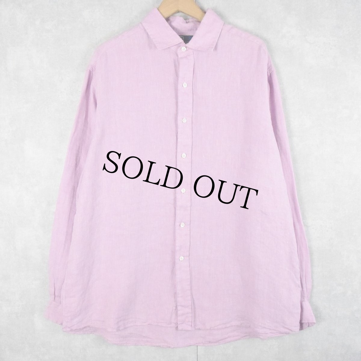 画像1: 90's〜 POLO Ralph Lauren "WESTERTON" リネンシャツ PURPLE XL (1)