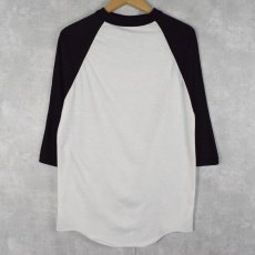 画像1: 80's USA製 ラグランスリーブTシャツ BLACK×WHITE L (1)