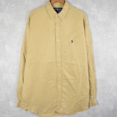 画像1: Ralph Lauren "BLAKE" シルクリネン ボタンダウンシャツ L (1)