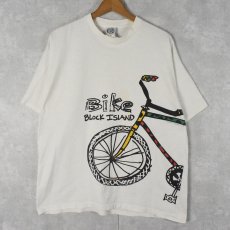 画像1: 90's GRAVITY GRAPHICS USA製 "Bike BLOCK ISLAND" 自転車プリントTシャツ XL (1)