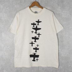 画像1: 90's GRAVITY GRAPHICS USA製 戦闘機プリントTシャツ L (1)