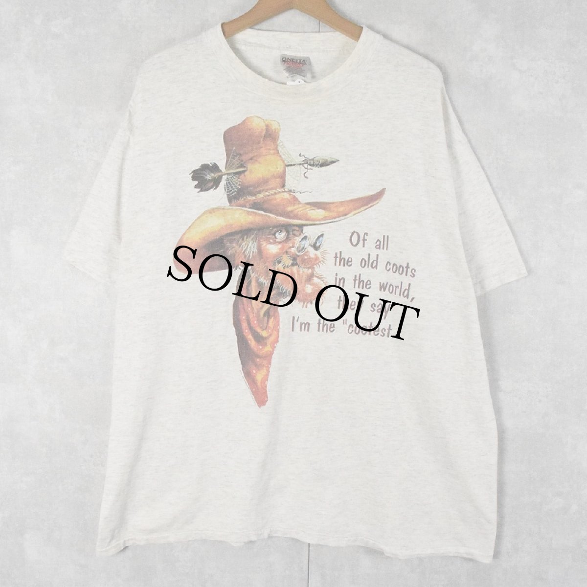 画像1: 【SALE】 90's Nate Owens イラストプリントTシャツ XL (1)