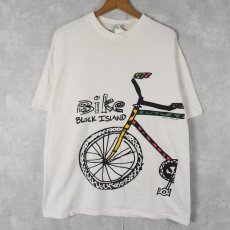 画像1: 90's GRAVITY GRAPHICS USA製 "Bike BLOCK ISLAND" 自転車プリントTシャツ XL (1)