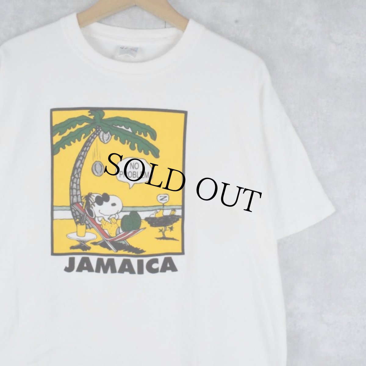 画像1: SNOOPY "JAMAICA" キャラクターパロディープリントTシャツ XXL (1)
