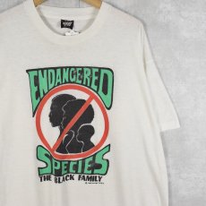 画像1: 90's USA製 "ENDANGERED SPECIES THE BLACK FAMILY"プリントTシャツ XL (1)