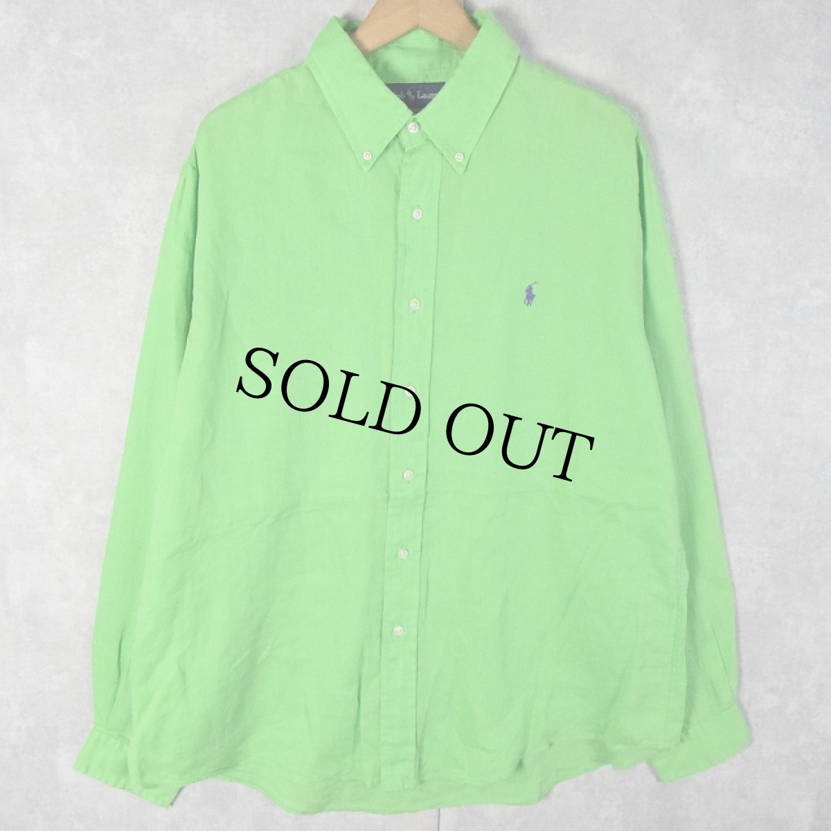 画像1: POLO Ralph Lauren "CUSTOM FIT " シルクボタンダウンシャツ XL (1)