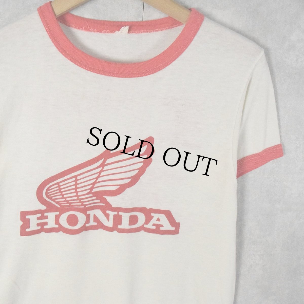 画像1: 70〜80's HONDA "BRAMPTON CYCLE" ロゴプリントリンガーTシャツ (1)