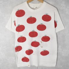 画像1: 80〜90's USA製 トマト柄 大判プリントTシャツ L (1)