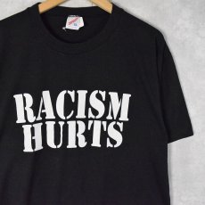画像1: 90's USA製 "RACISM HURTS" メッセージプリントTシャツ XL (1)