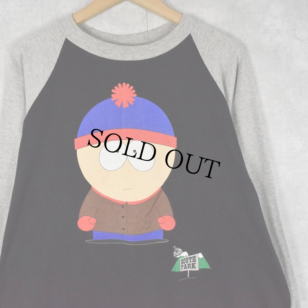 画像1: 90's SOUTH PARK USA製 キャラクタープリント ラグランTシャツ (1)