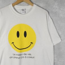 画像1: "Le milieu de vie..." スマイルプリントTシャツ L (1)