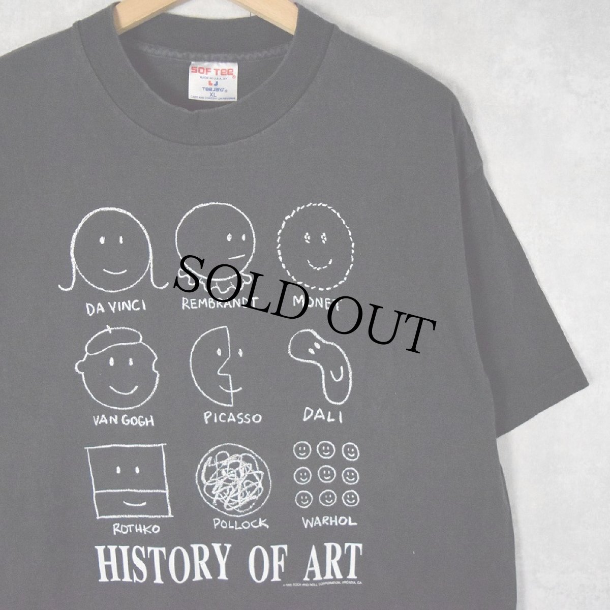 画像1: 90's HISTORY OF ART USA製 アートプリントTシャツ XL (1)