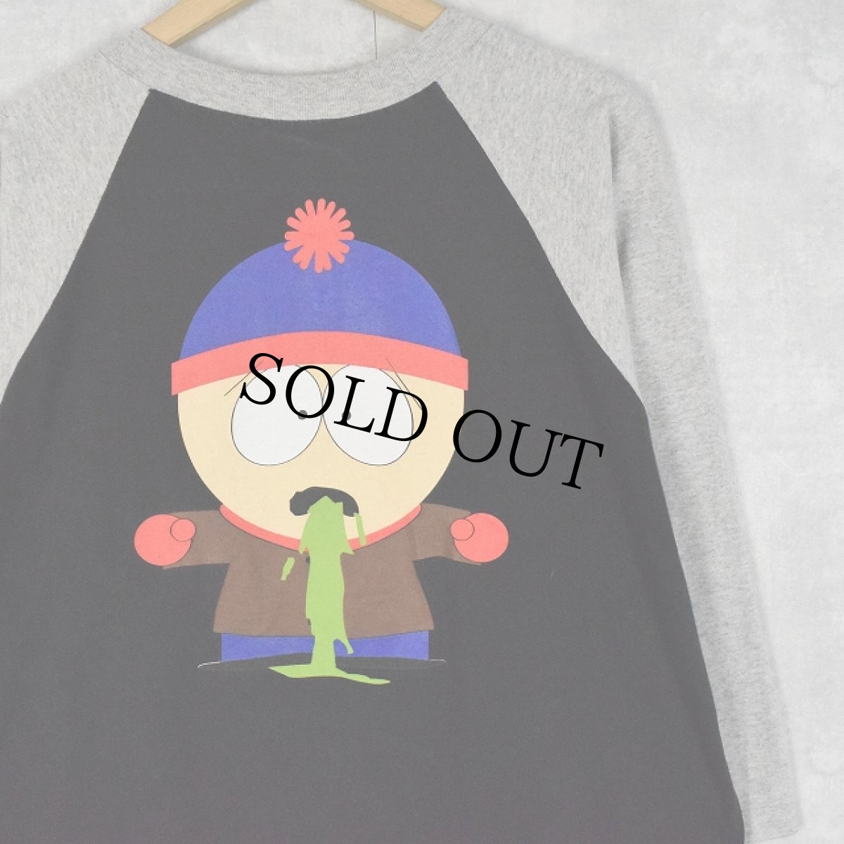 画像2: 90's SOUTH PARK USA製 キャラクタープリント ラグランTシャツ (2)