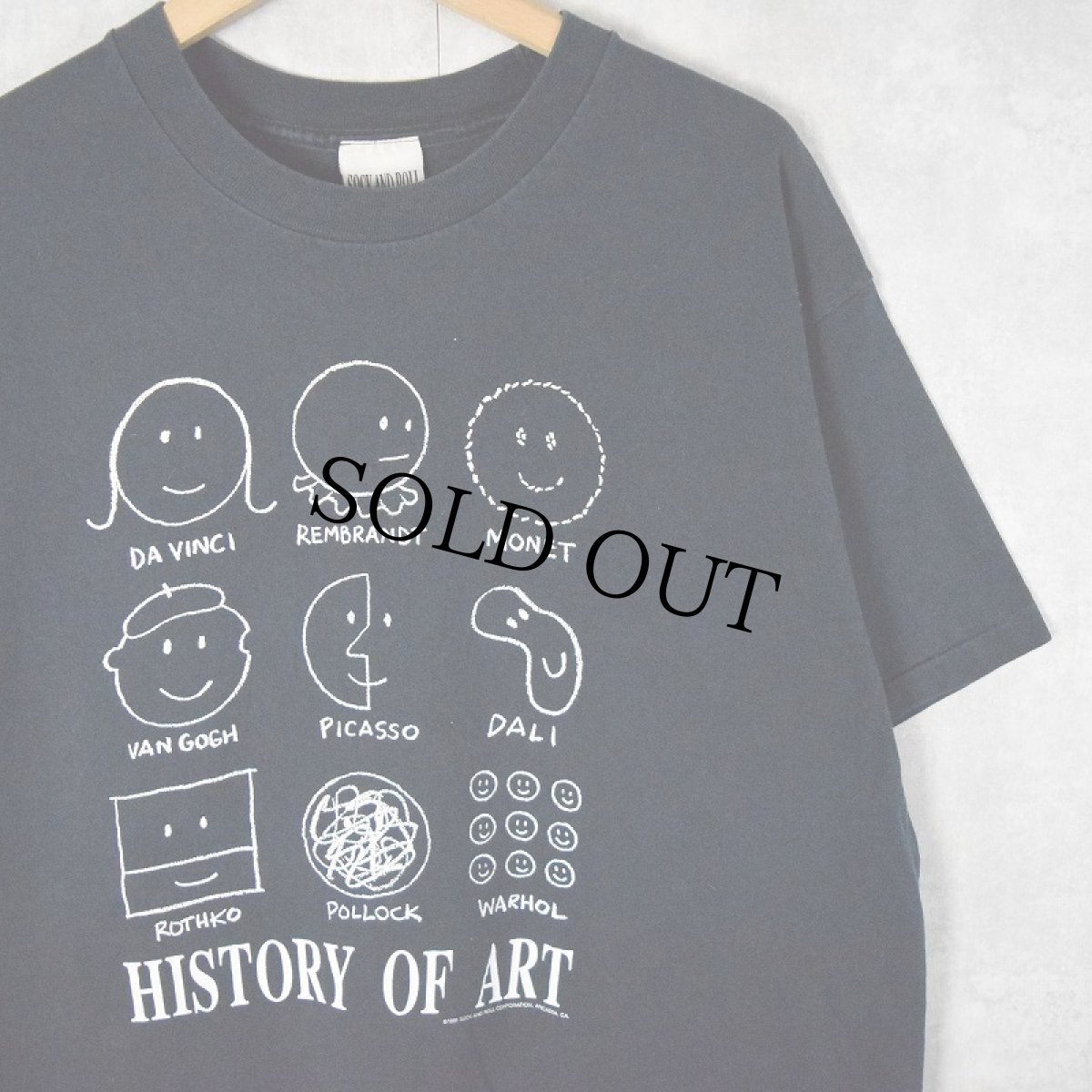 画像1: 90's HISTORY OF ART USA製 アートプリントTシャツ XL (1)
