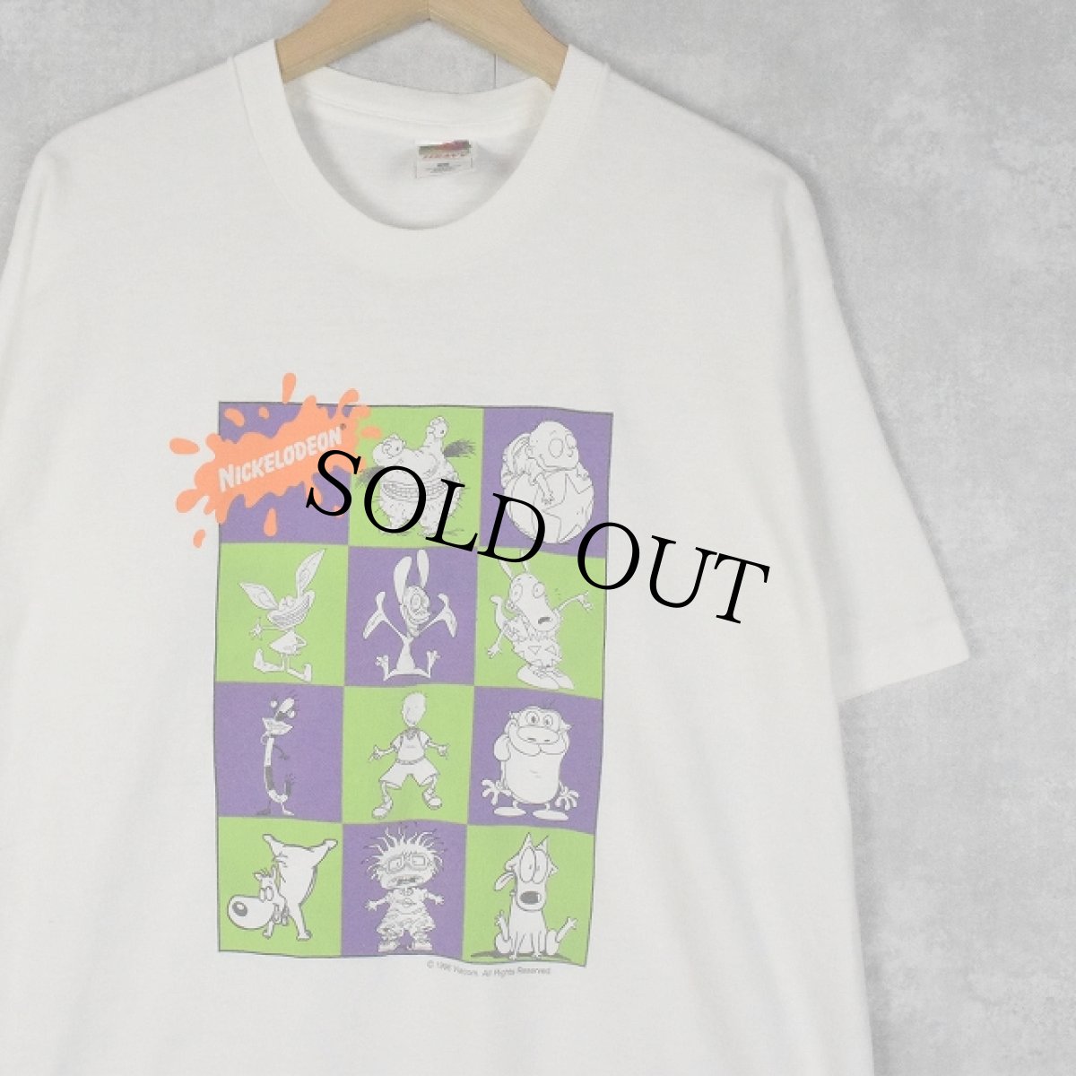 画像1: 90's NICKELODEON USA製 TVチャンネル アニメキャラクターTシャツ L (1)