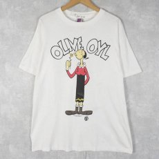 画像1: 90's POPEYE USA製 "OLIVE" キャラクタープリントTシャツ L (1)