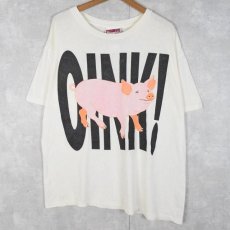 画像1: 90's USA製 "OINK!" ブタプリントTシャツ (1)
