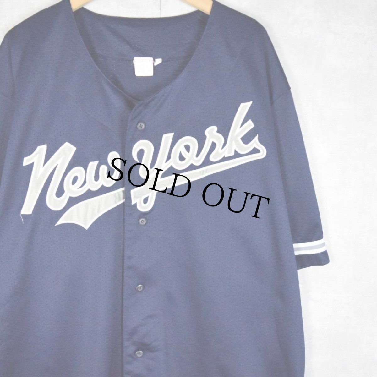 画像1: "New york" メッシュベースボールシャツ XXL (1)