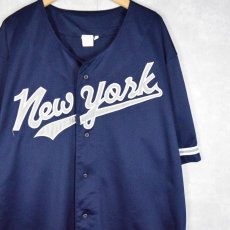 画像1: "New york" メッシュベースボールシャツ XXL (1)