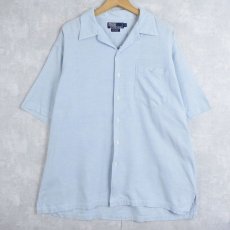 画像1: 90's POLO Ralph Lauren コットン×リネン オープンカラーシャツ L (1)