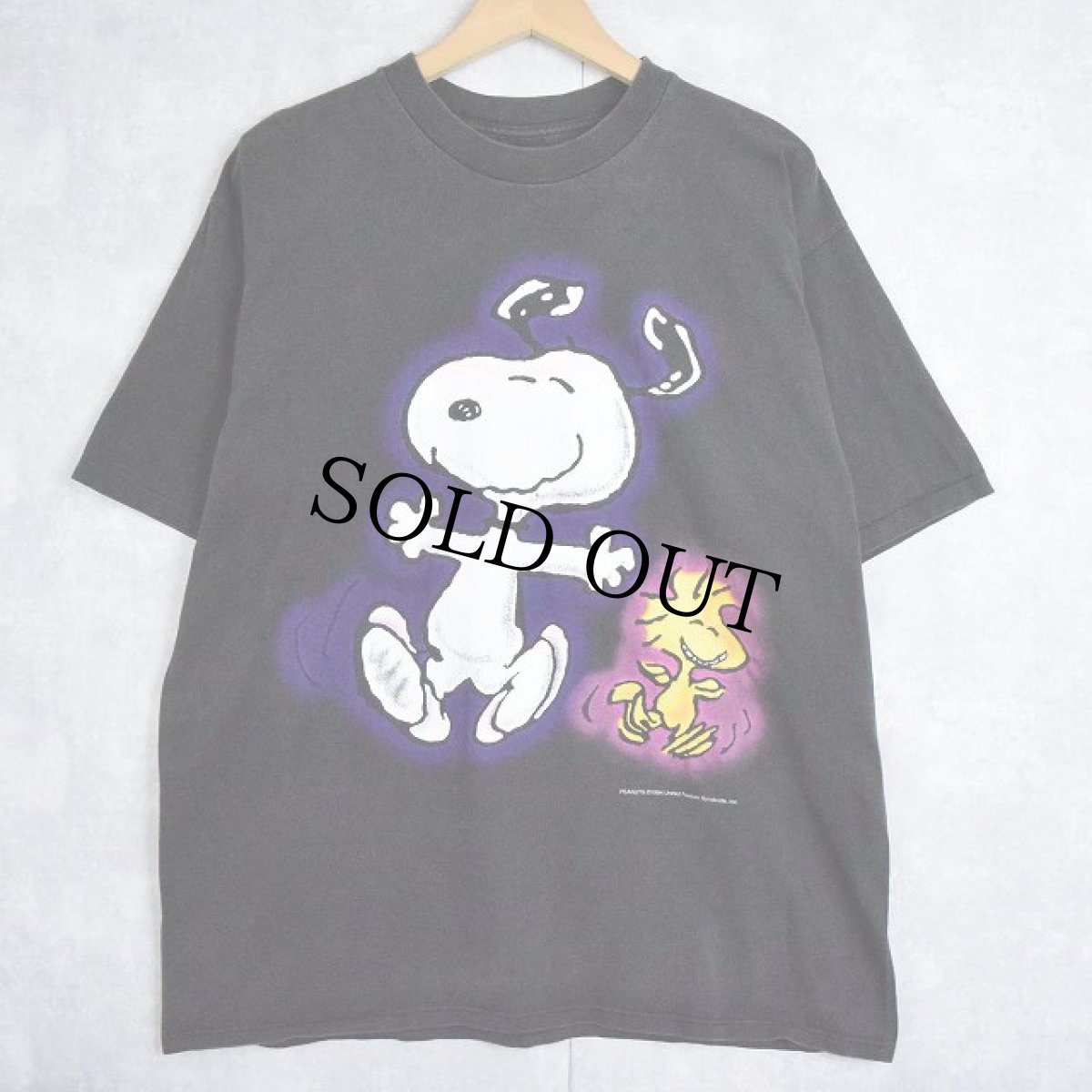 画像1: 90’s SNOOPY USA製 キャラクタープリントTシャツ BLACK XL (1)