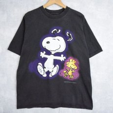 画像1: 90’s SNOOPY USA製 キャラクタープリントTシャツ BLACK XL (1)