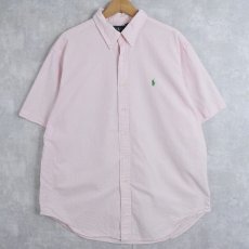 画像1: Ralph Lauren "CLASSIC FIT" ボタンダウン シアサッカーストライプ柄シャツ XL (1)