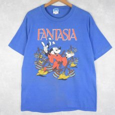 画像1: 90's Disney USA製 ファンタジアミッキープリントTシャツ L (1)