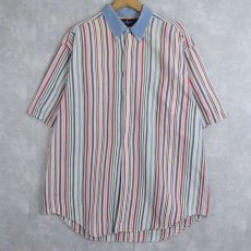 画像1: 90's Ralph Lauren ストライプ柄 ボタンダウンコットンシャツ XL (1)