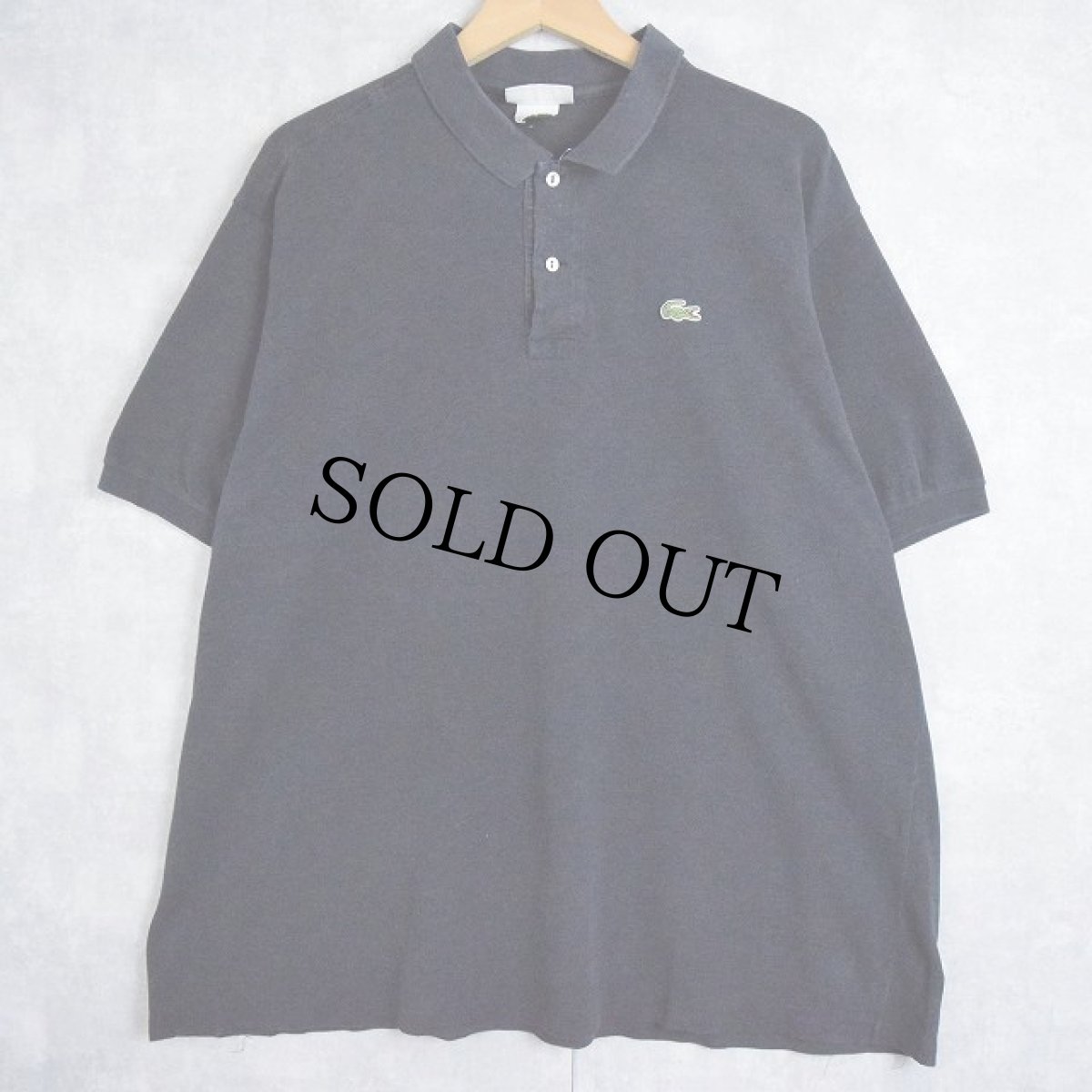 画像1: 70〜80’s CHEMISE LACOSTE FRANCE製 ロゴワッペンポロシャツ BLACK SIZE8 (1)