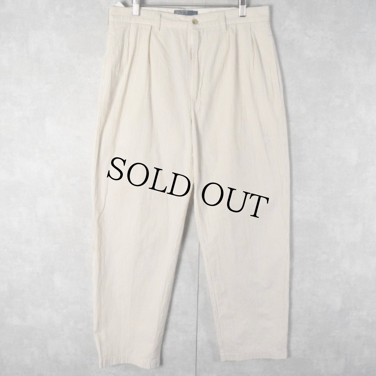 画像1: POLO Ralph Lauren "ANDREW PANT" ストライプ柄 シアサッカースラックス W34 (1)