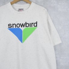 画像1: 90's snowbird USA製 スキー場ロゴプリントTシャツ XL (1)