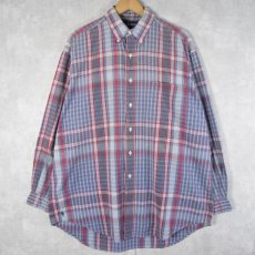 画像1: Ralph Lauren "The Big Shirt" チェック柄 シアサッカーボタンダウンシャツ M (1)