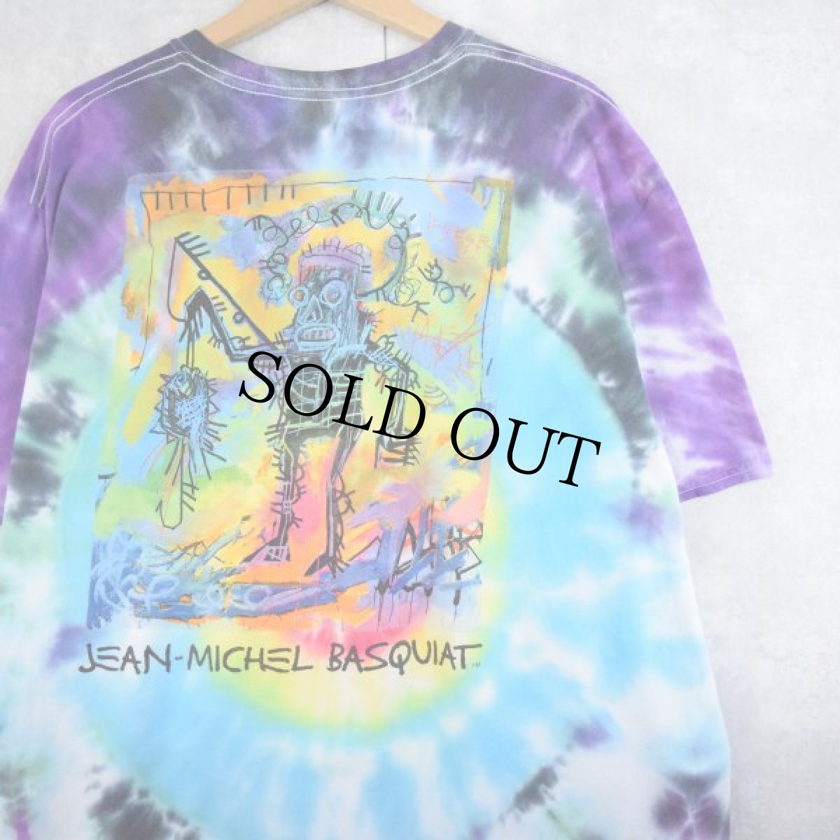 画像1: Jean-Michel Basquiat アートプリント タイダイTシャツ XL (1)