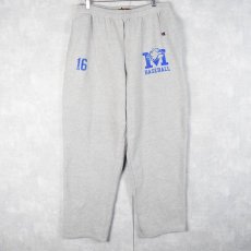 画像1: 2000's Champion REVERSE WEAVE "M BASEBALL" プリントスウェットパンツ L (1)