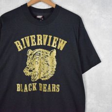 画像1: 90's USA製 "RIVERVIEW BLACK BEARS" クマプリントTシャツ L (1)
