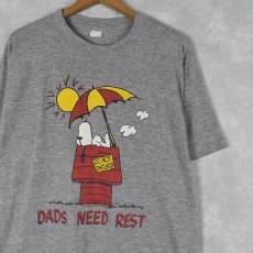 画像1: 90's SNOOPY "DADS NEED REST" キャラクタープリントTシャツ L (1)