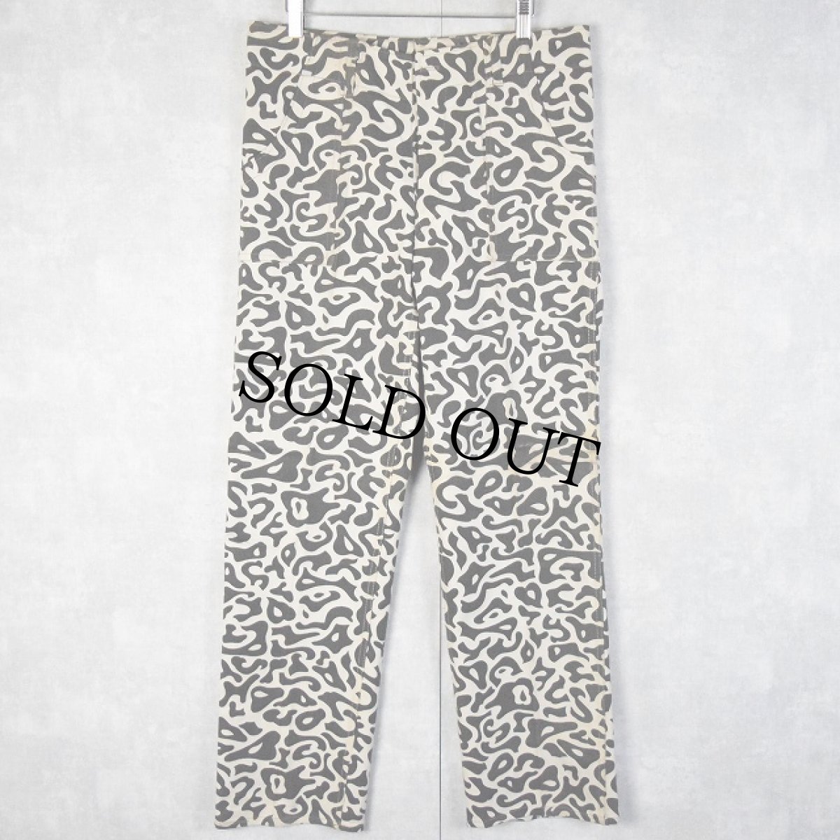 画像1: 70's 韓国 学生軍事訓練用 バクテリア迷彩 HBTパンツ DEADSTOCK W32 (1)