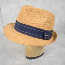 画像1: STETSON リボンデザイン ストロー中折れハット (1)